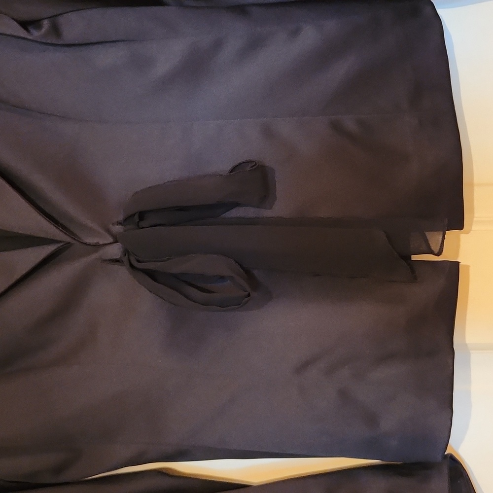 Js Signature Tuxedo Style Black Satin Jacket Size… - image 2